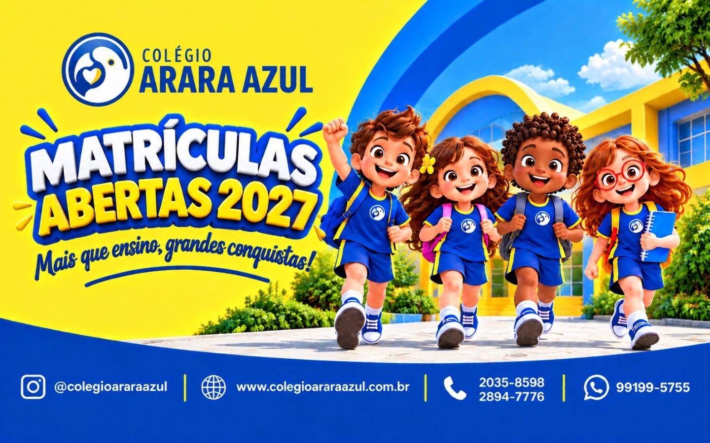 Matrículas abertas 2027 — Colégio Arara Azul